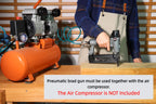 NEU Master Pneumatic Brad Nailer, 2 in 1 Nail Gun/Staple Gun Works with Air Compressor(Not Included), 18 Gauge 2 Inch Brad Nails and Crown 1-5/8 inch Staples with Carrying Case and Safety Glasses