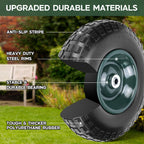 Taifa 1 PC 13 Inch 4.00-6 with 5/8'' & 3/4'' Bearings Rubber Solid Flat Free Replacement Tires and Wheels, Air Less Wheel for Wheelbarrow/Wagon/Hand Truck/Trolley/Garden Scooter etc.