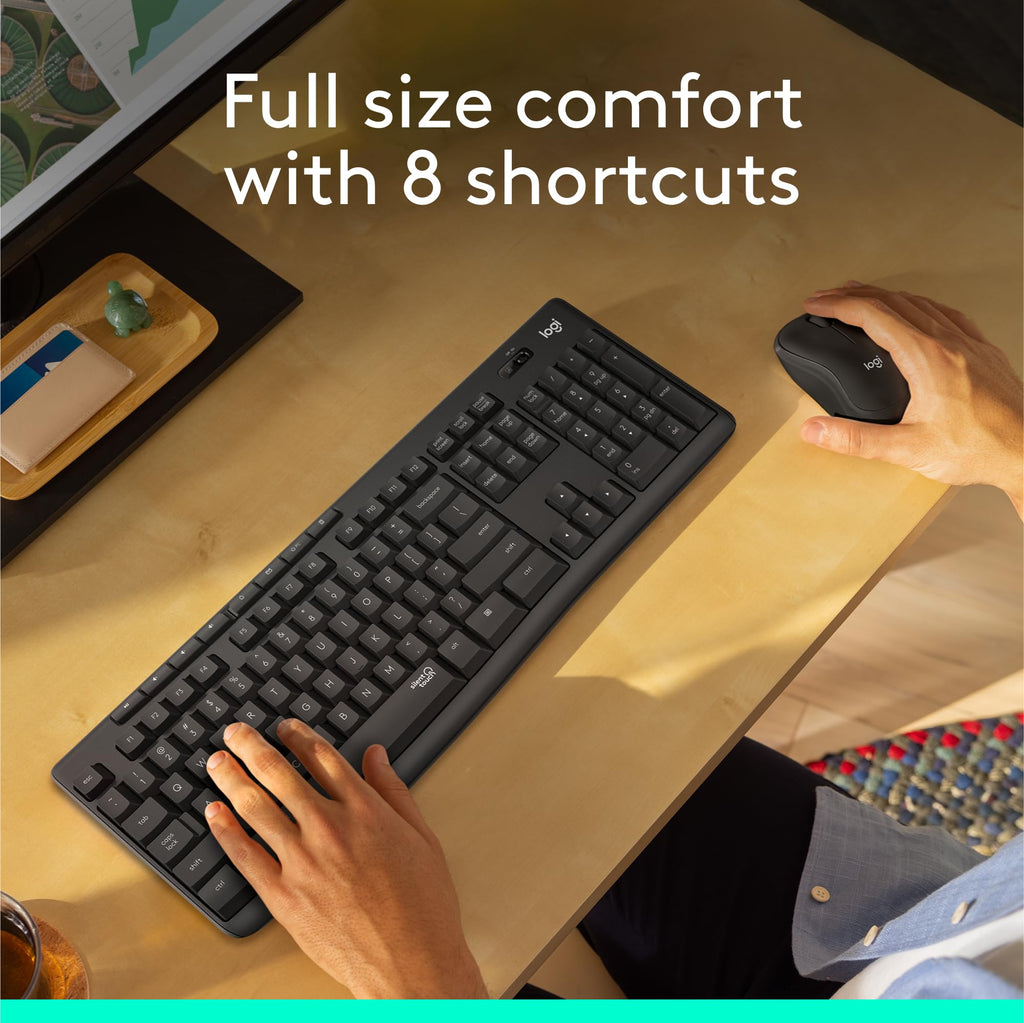Logitech MK295 Full Size Silent Wireless Keyboard Mouse Combo - Graphite