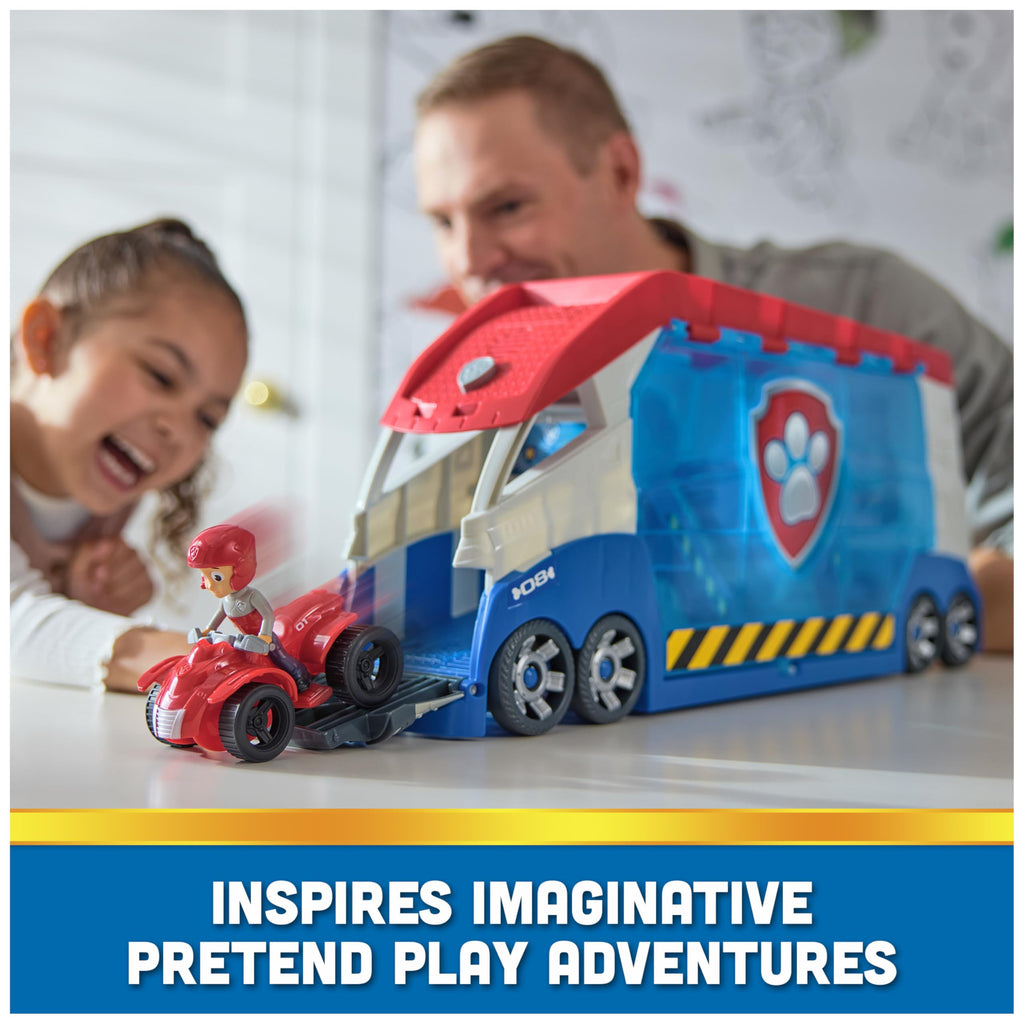 Paw Patrol, Transforming PAW Patroller with Vehicle Launchers, Lights & Sounds, Ryder Action Figure & ATV Toy Car, Kids Toys for Boys & Girls Ages 3+