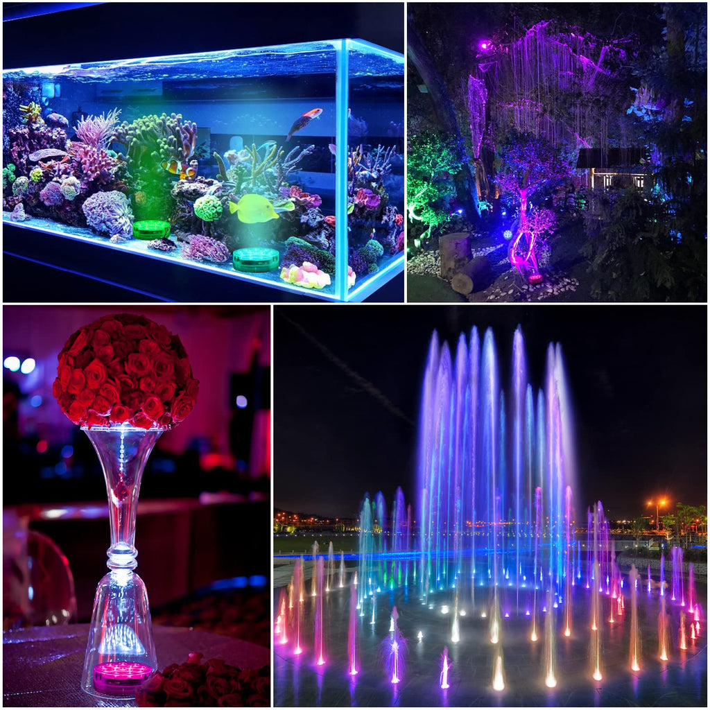 Pool Lights Submersible LED Light with Remote, Waterproof Pond Lights with Upgrade Suction Cups,Magnets, 16 Changeable Colors 3.35'' Battery LED light for Underground Pool Fountain Pond Aquarium