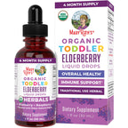 MaryRuth Organics Toddler Elderberry Syrup, USDA Organic Elderberry, Sugar Free Kids Immune Support Supplement for Ages 1-3 Years, Clean Label Project Verified®, Vegan, Non-GMO, Gluten Free, 1 Fl Oz