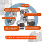 Kinhon Rock 5/16"-18 Nylon Insert Lock Nuts 30pcs SAE 304 Stainless Steel Nylon Locknuts Hex Lock Nuts Reusable Anti-Loose Corrosion-Resistant for DIY Home Automotive Industrial