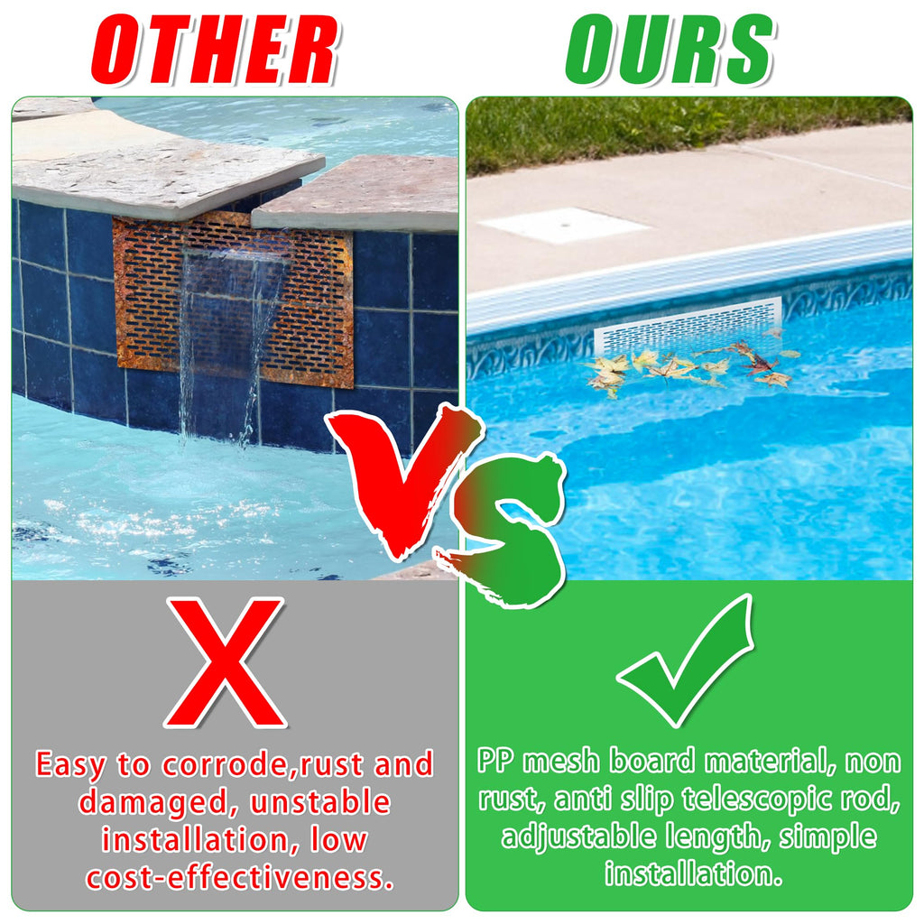 Guotwozi Skimmer Guard Kit Pool Skimmer Net Leaf Skimmer Catcher Shield Protective Spring Action Net System Leaf Protection Debris Prevent Blockage Easy Assembly Durable White