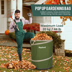 Rachmi 47 Gallon Collapsible Pop-Up Trash Can 2-Pack with Hard Bottom Green