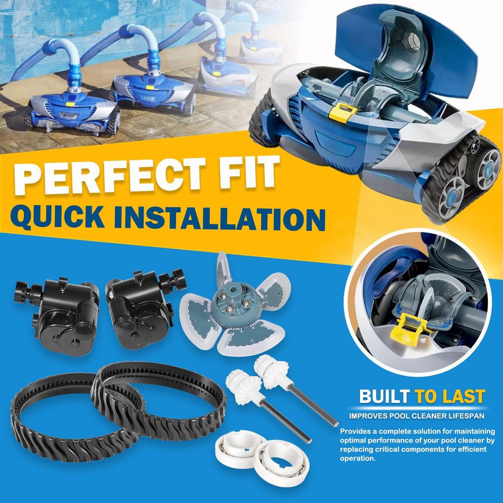 Replacement Tune-Up Kit Fit for Zodiac MX8/MX8EL Pool Cleaners – Includes High-Durability Drive Shafts, Tracks, Bearings & Control Devices – R0525100 R0526100 R0527000 R0524700 R0524800 R0524900
