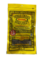 Cedar Creek Beef Jerky, Air-Dried Thinly Sliced, 4oz Pack, No Artificial Preservatives, Grass-Fed & Grain-Finished Beef, High Protein, Low Calorie, Gluten-Free, Paleo Snack
