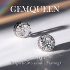 GEMQUEEN Moissanite Magnetic Earrings for Women Men Hypoallergenic, 1.6CT
