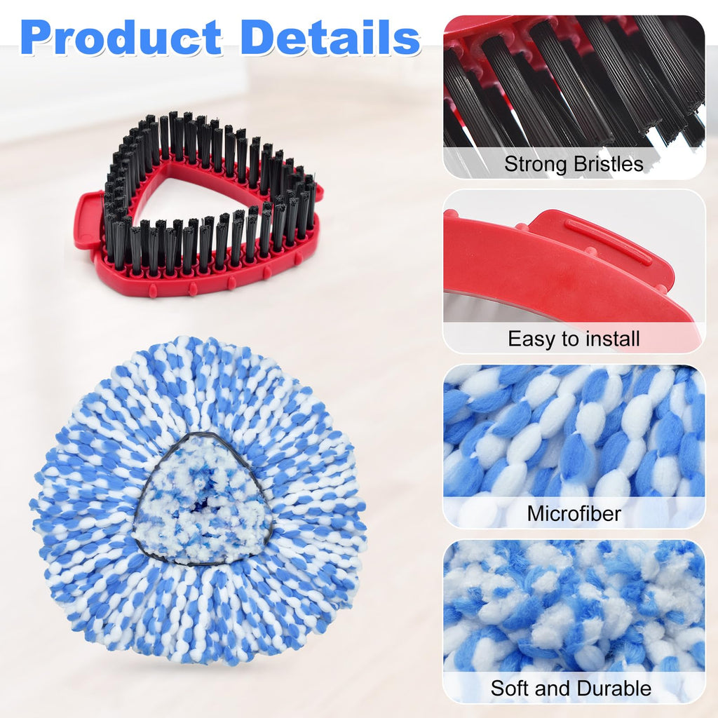 Mop Heads Replacements for Ocedar, 5 Pack Mop Replace Head for Ocedar RinseClean 2-Tank System, Spin Mop Replacement Head with 2 Scrubber Mop Head, Microfiber Mop Refills Deep Cleaning