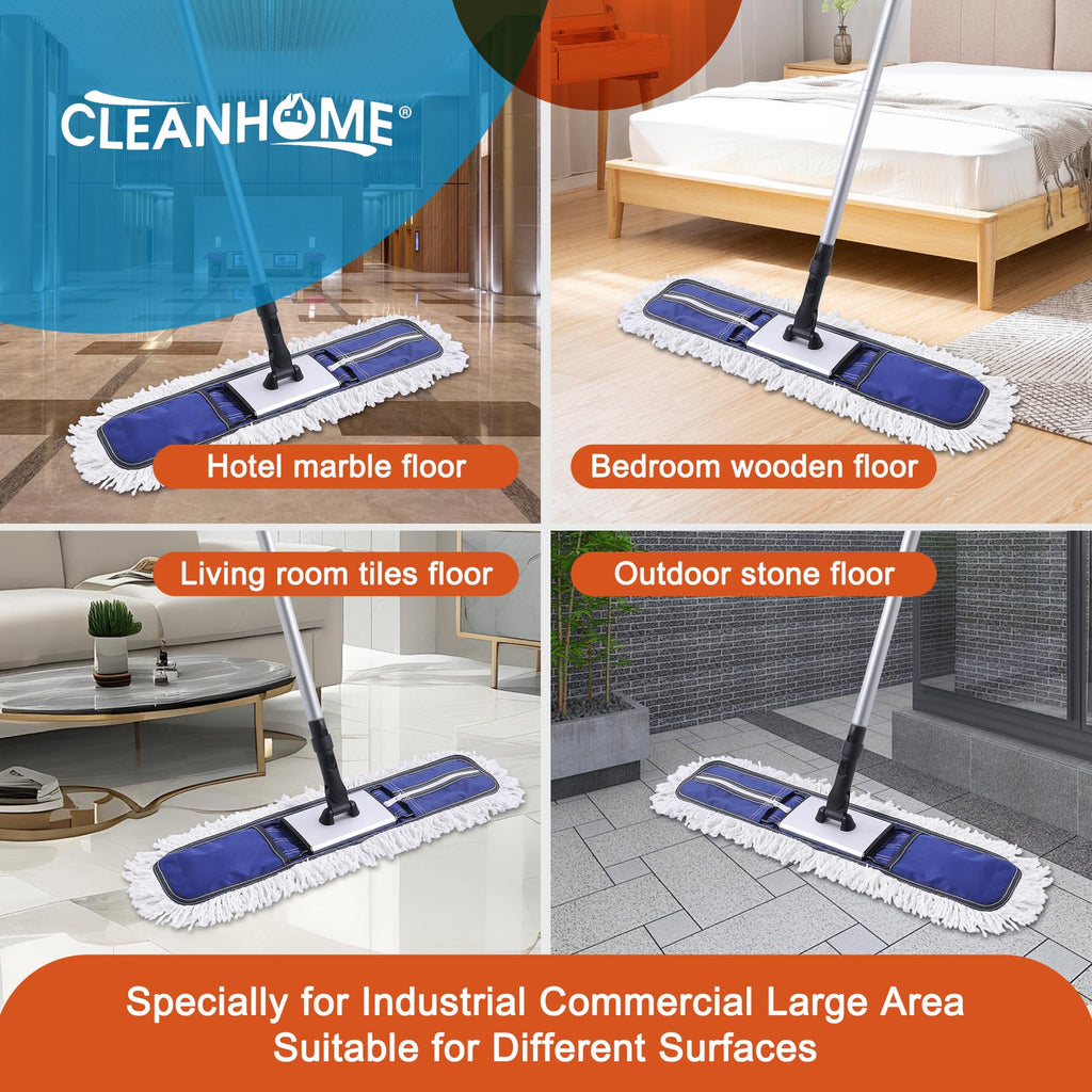 CLEANHOME 24" Commercial Dust Mop for Floor Cleaning Heavy Duty
