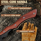 Purple Dragon 14" Camping Hatchet Axe with Sheath - Full Tang Wood Handle