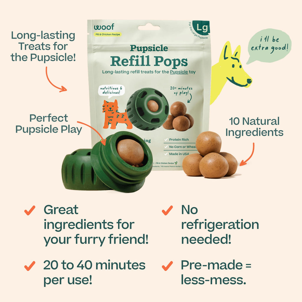 WOOF Pupsicle Chicken Refill Pops Dog Treats, Large, 7 Count, 2 Pack