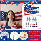 fulasiteu 5 Pairs Patriotic 4th of July Earrings for Women,American Flag Dangle Drop Stud Earrings Fourth of July Accessories Independence Memorial Day Party Favor Gift