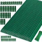 70Sets Garden Stakes Set 255pcs with 14 Inch Plant Sticks and Stake Arms, DIY 4ft 5ft 6ft 7ft 8ft Tomato Stakes, Garden Stakes for Vegetables Tomato Pepper Indoor Outdoor Plants