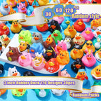 LINICE 30 Pcs Rubber Ducks, Random Assortment Ducks Bulk, Mini Rubber Duckies for Toddler Baby Bath Toys, Kids Bath Pool Toys Birthday Gifts Party Favors