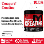 MTS Nutrition Creapure Creatine Powder - Muscle Growth & Recovery Supplement - 80 Servings Unflavored