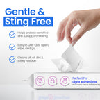 Safe n’ Simple Resealable Adhesive Remover Wipes for Skin - 50 Large 5"x7" No Sting Alcohol Free Medical Adhesive Remover Pads for Ostomy, Stoma Care - Gentle Adhesive Removal Wipes for Bandages, Tape