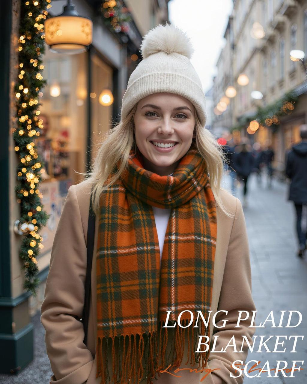 YSense Winter Scarf for Women Long Plaid Scarves Ladies Gifts
