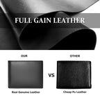MARZAHAR Genuine Leather Mens Wallet, RFID Blocking Bifold, Black