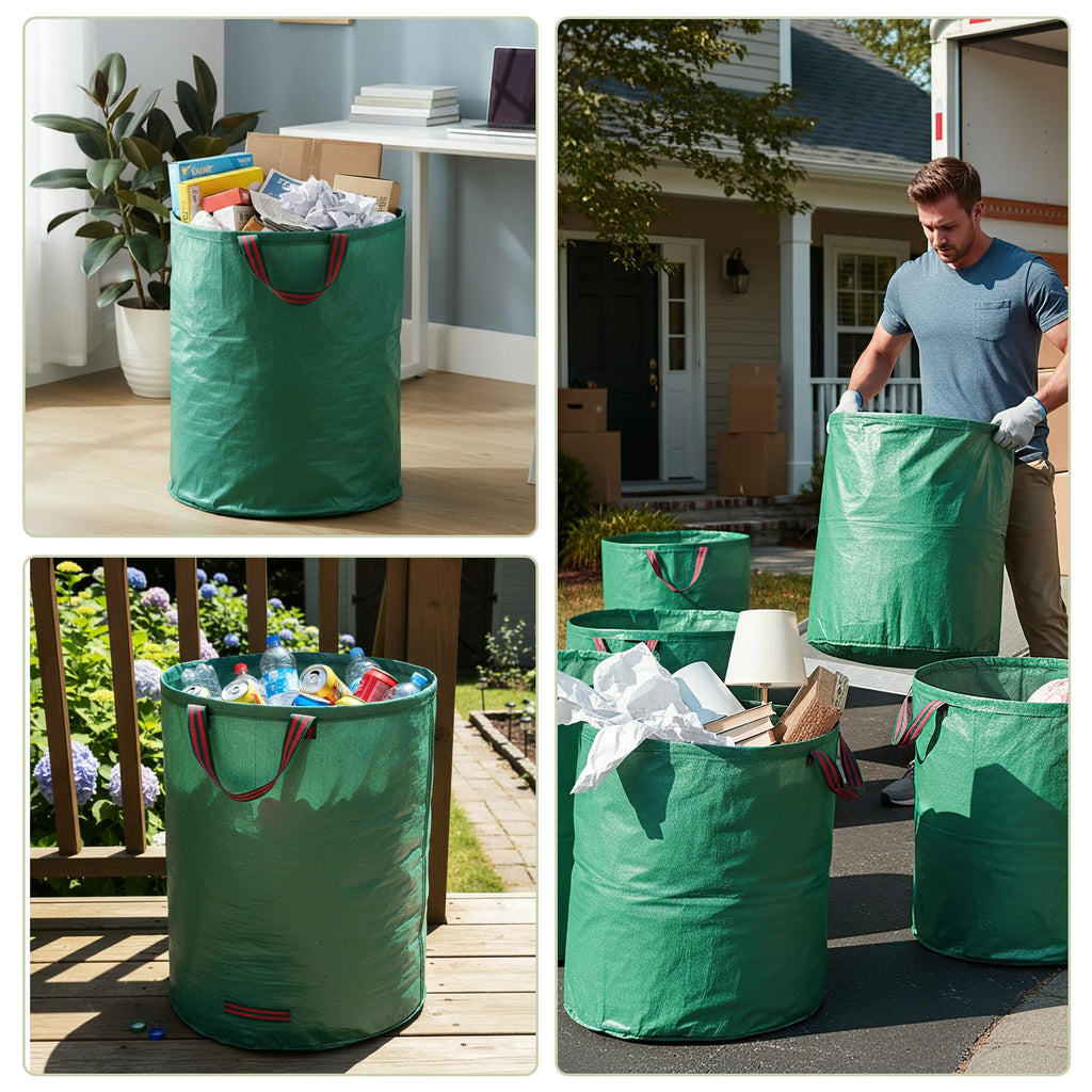 Dntorx 72-Gallon Lawn Leaf Bags, 3-Pack Reusable Yard Waste Bags