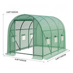 10×7×7 FT Greenhouses for Outdoors Heavy Duty, Large Walk in Green Houses for Outside with 6 Ventilated Mesh Windows & Roll-up Door & Reinforced Frame