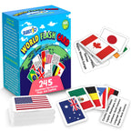 Zastic! World Flags Flashcards - 245 Country Flags, Capitals, Languages & Continents - Gloss Laminated Kids Geography Flash Cards
