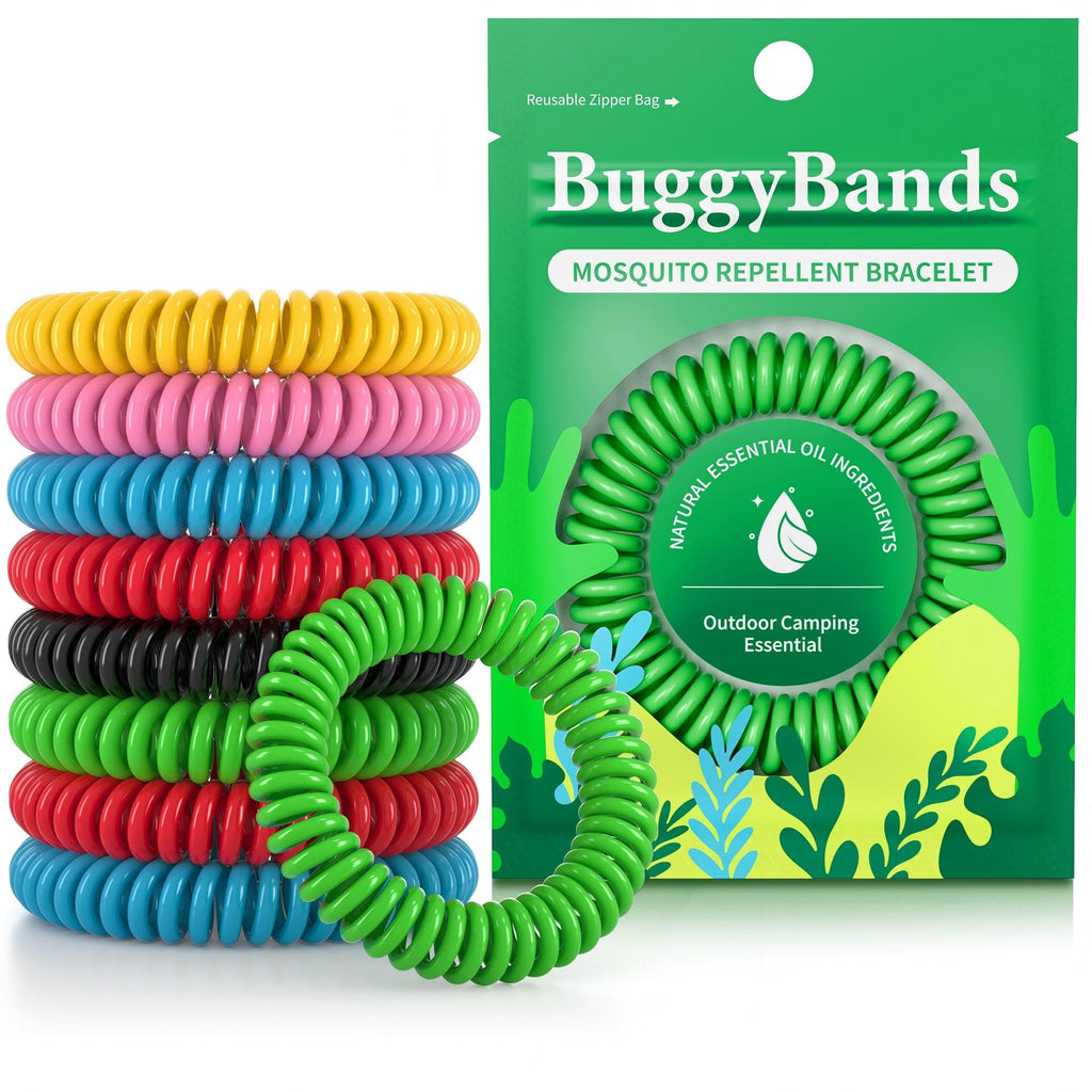 BuggyBands 30 Pack Mosquito Repellent Bracelets, DEET-Free Waterproof Bands, Individually Wrapped
