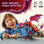 LEGO NINJAGO Thunderfang Dragon of Chaos Building Toy for Kids Ages 8+ - Dragon Rising Playset with 6 Minifigures and Poseable Dragon Figure - Birthday Gift Idea for Boys and Girls - 71832