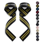 Fitgriff�� Lifting Wrist Straps for Weightlifting, Gym, Deadlift, Workout (Made of Premium Cotton & Padded) - Men & Women (Standard, Black/Yellow)