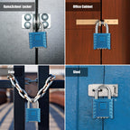 Heavy Duty Weatherproof Padlock [One-Touch Unlocking], Diyife Large Outdoor Combination Padlock, High Security, Design of Hidden Password Suitable for Locker, Home, School, Gate, Fences (Blue)