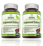 Herbal Secrets Grapeseed Extract 400 mg 120 Veggie Capsules Supplement | Non-GMO | Gluten Free (120 Count | Pack of 2)