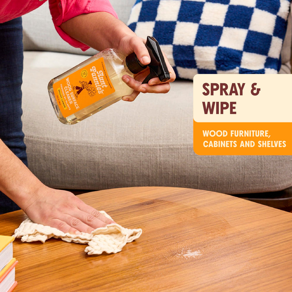 Aunt Fannie's All Purpose Wood Spray Cleaner, No-Wax Formula, Perfect for Wood Tables, Walls, Counters & Shelves, 16.9 Ounces, Lemon Scent (Pack of 3)