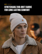 Carhartt Mens Knit Cuffed Beanie Hat, Black, One Size US