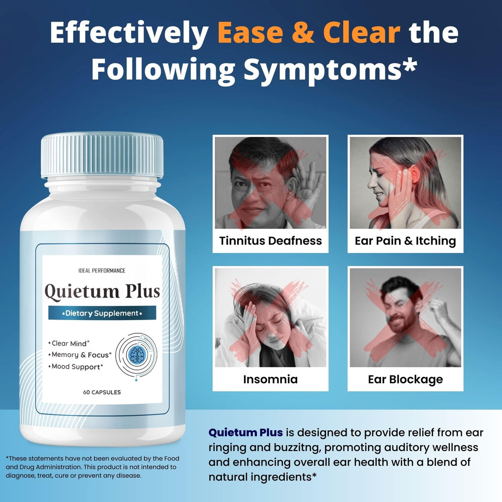 Quietum Plus Tinnitus Relief for Ringing Ears, Official Quietum Plus Tinnitus Relief Original Supplement Pills, Ring Clear Advanced Formula for Healthy Ear, QuietumPlus Reviews (2 Pack)