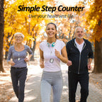 3D Pedometer for Walking, Simple Step Counter for Walking with Removable Clip and Lanyard, Accurate Pedometers for Steps, Step Tracker with Large Display for Men Women and Kids