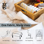 Top Cotton Canvas Drop Cloth 1Pc, Reusable Paint Drop Cloth, 100% Recycled Cotton Canvas Tarp Cover for Painter, Furniture, Floor Protection, All Purpose Painters Dropcloth for Christmas DIY (4x12FT)