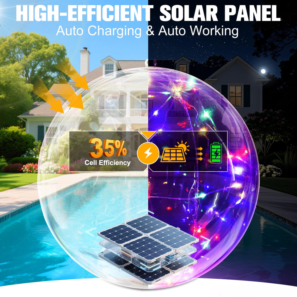 Niceput Solar Floating Pool Lights, 14 Inch Colorful Solar Pool Light ...