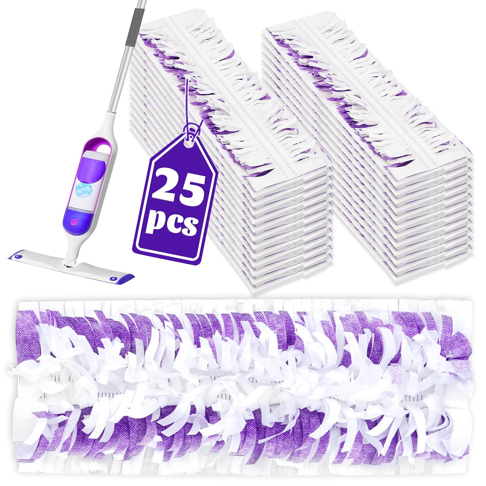 25 Count Disposable Pads for Swiffer Power Mop,Replacement for Swiffer Mopping Pads Refills Compatible with Swiffer Power Mop Pads,Multi-Surface Safe on All Finished Floors Cleaning