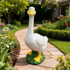 20″ Large Porch Goose Statue - Cute Resin Sculpture, Outdoor Garden Décor