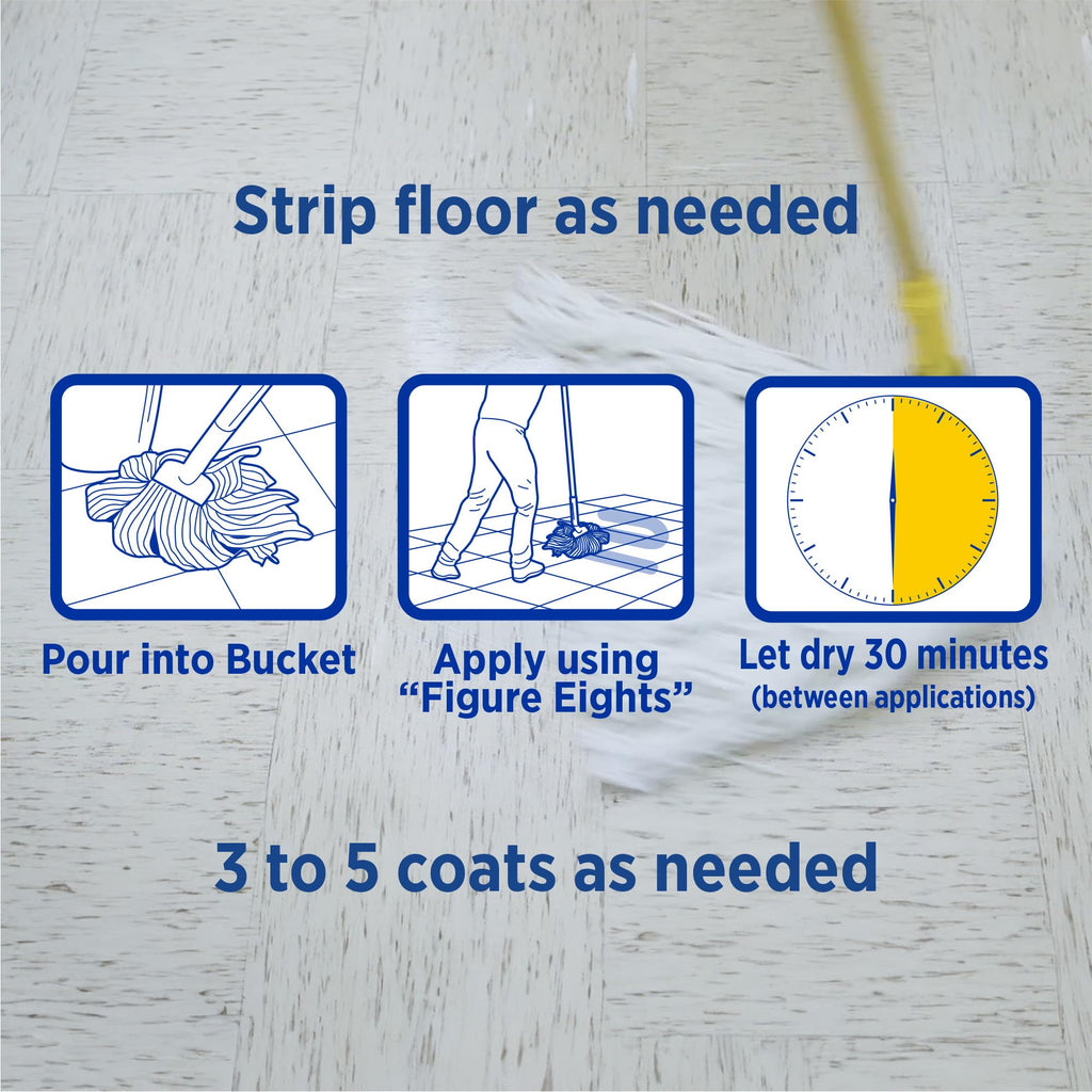 Zep Commercial High-Traffic Floor Polish, 4-1 Gallon Bottles, Professional Grade Floor Finish For a Range Of Hard Floor Surfaces (ZUHTFF128)