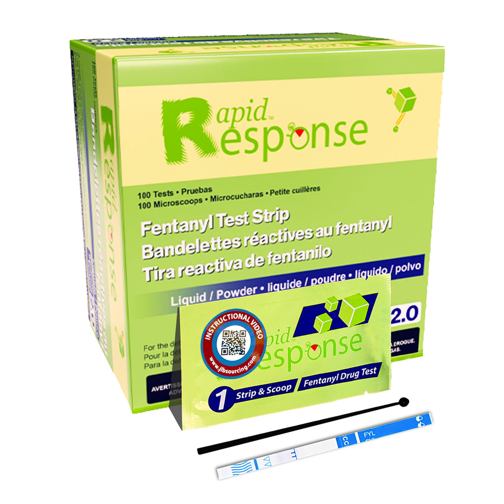 Rapid Response 2.0 Fentanyl Test Strips – Upgraded Drug Testing Kit with Micro Scoop – Fewer Cross-Reactions – Fast & Accurate Harm Reduction Tool for Overdose Prevention(100 Pack)
