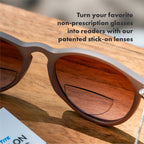 StickTite Lenses Medium 32mm (Single Pack) - Stick-on bifocal lenses - Instantly convert sunglasses into magnified, bifocal sunglasses. Reusable lenses (Clear (1 Pair), 1.5, Diopters)