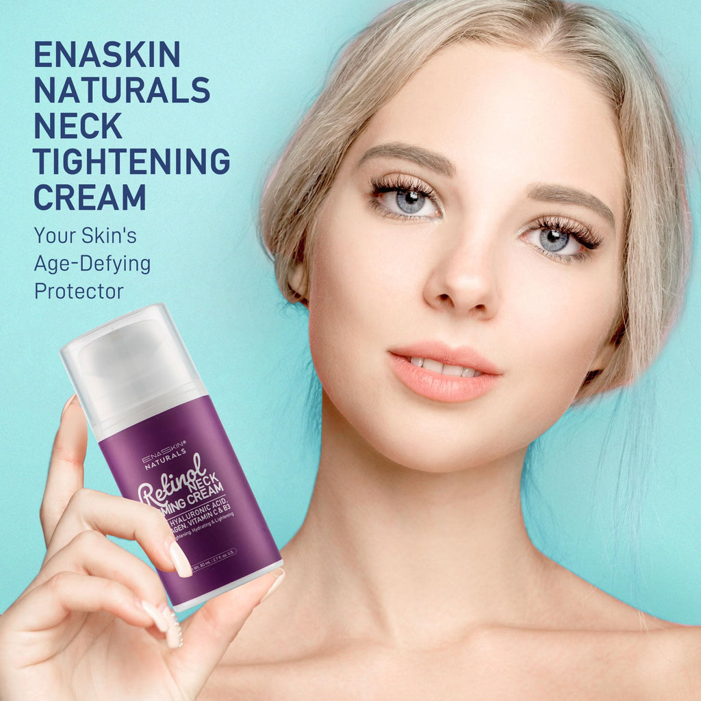Retinol Neck Firming Cream: Advanced Face Tightening and Lifting Cream with Hyaluronic Acid, Collagen and Vitamin - Tightening Wrinkles, Firming Sagging Skin on Face, Neck, Décolleté - 2.7 Oz