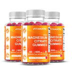 Vitamatic Magnesium Gummies 600mg per Serving – 60 Vegan Gummies – Relaxation, Muscle, Bone & Energy Support – 3 Pack