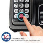 Panasonic Cordless Phone with Answering Machine, 2 Handsets Landline Phone