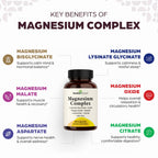 Complete Magnesium Complex 500mg for Women & Men | 240 Capsules | 6 in 1 Mag Supplement with Zinc | Quality Sleep & Muscle Health | Glycinate, Citrate, Malate, Oxide, Aspartate, Lysinate Glycinate