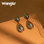 Wrangler TearDrop Dangle Turquoise Earrings, Turquoise Jewelry for Women-A