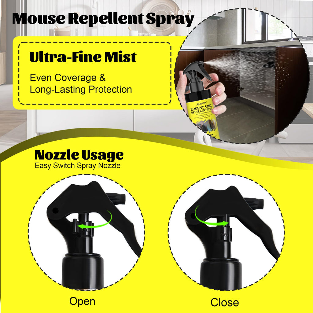 Peppermint Oil Spray for Rodents,Mouce Repellent for Car Engines,300ml