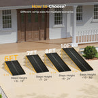 CAMMOO 6 FT Portable Wheelchair Ramp-800LBS Heavy-Duty, High-Strength Aluminum Alloy with 4 Adjustable Legs, 4 Wheels, Triple Anti-Slip and Seamless Design, Ideal for Home Steps, Threshold, Doorways