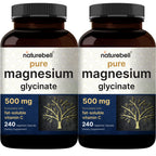 Pure Magnesium Glycinate 500mg with Fat Soluble Vitamin C, 480 Veggie Capsules (2 Pack) – 100% Chelated & Purified – 3rd Party Tested, Filler Free, Vegan Friendly, Non-GMO